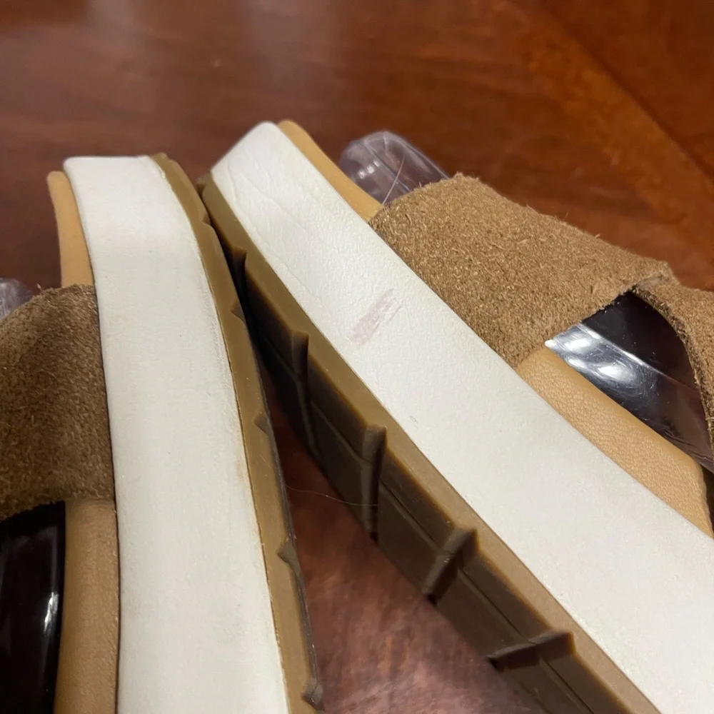 UGG Tan Suede Crisscross Slide Sandals - Picture 5 of 10